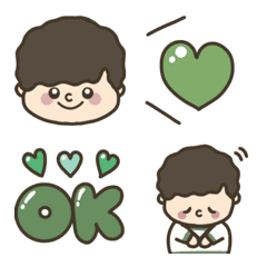 อิโมจิไลน์ Favorite color (green)Boy emoji