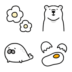 อิโมจิไลน์ color emoji white ver.