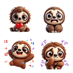 3D sloth Cute Emoji!