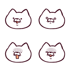 อิโมจิไลน์ simple cat(white).