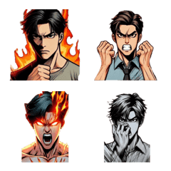 Angry man extreme emoticon stickers