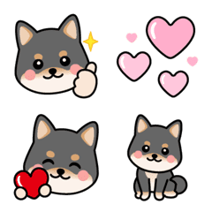 Cute Black Shibainu Emoji 40