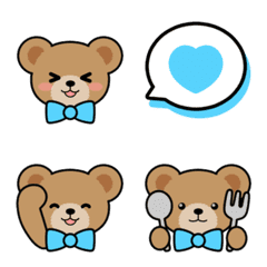 อิโมจิไลน์ Teddy Bear Face EMOJI[LIGHT BLUE]