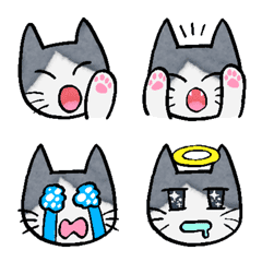 อิโมจิไลน์ HACHIWARE CAT comic faces