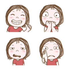 Big face girl expression stickers