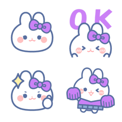 Purple ribbon rabbit emoji