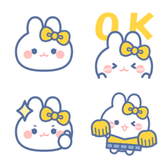 Yellow ribbon rabbit emoji