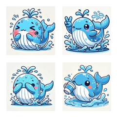 Splash Whale Emoticons