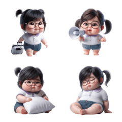 A chubby girl with many emotions v.2