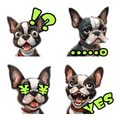 อิโมจิไลน์ Boston Terrier Emoji for every day