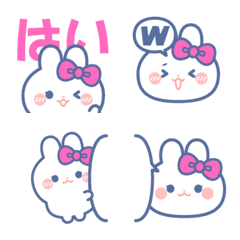 Pink ribbon rabbit emoji 2