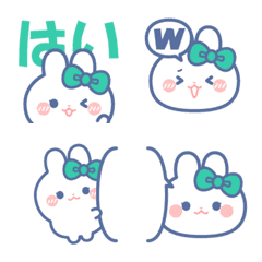 Green ribbon rabbit emoji 2