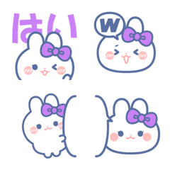 Purple ribbon rabbit emoji 2