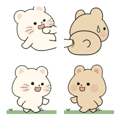 อิโมจิไลน์ Funny Bunny Bear Couple Animated Emoji