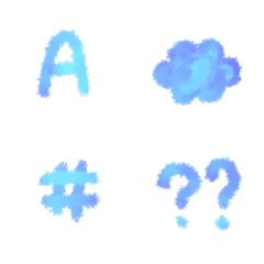 blue ABC 123 Letters Emoji