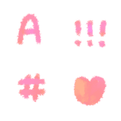 pink white ABC 123 Letters Emoji