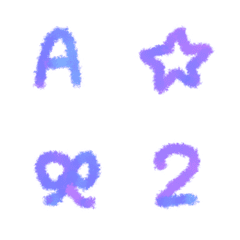 purple white ABC 123 Letters Emoji