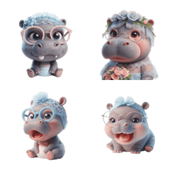 Pygmy hippo, many moods v.3