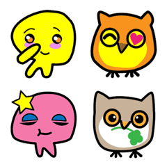 Owl and his funny friends.