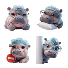 Pygmy hippo, many moods v.1