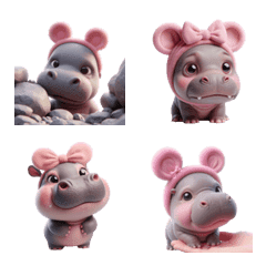 pink pygmy hippo emoji v.1