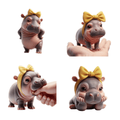 Pygmy hippo emoji that likes yellow v.2