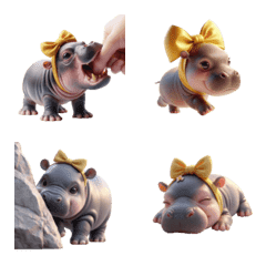 Pygmy hippo emoji that likes yellow v.1