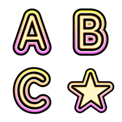 Colored gold letters