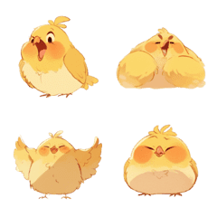 Cute little yellow bird 01 emoji pack