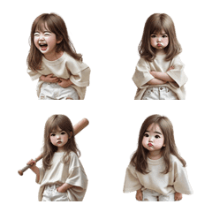 Cute chubby girl kids 9 emoji