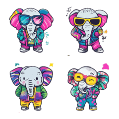 Cool Elephant! Emoji 80s Pop Version