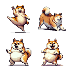 Pixel art tosa fat shiba emoji