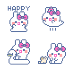 Pink ribbon rabbit emoji 4