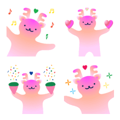 Cute pink gradient bear's daily life