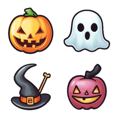 อิโมจิไลน์ Simple Cute! Halloween Emojis