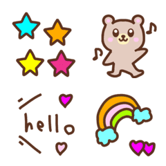 อิโมจิไลน์ colorful colour cute enjoy bear emoji