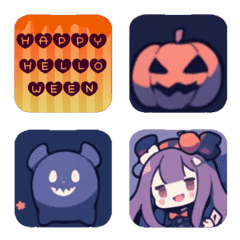 It's a cute Halloween-style emoji