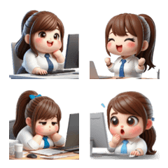 Office Chubby Girl Emoji