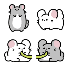白黒チンチラの組み合わせ 動く絵文字