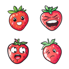 อิโมจิไลน์ Cute Pop Strawberry Emojis