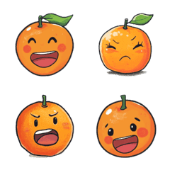 อิโมจิไลน์ Cute Pop Orange Emojis