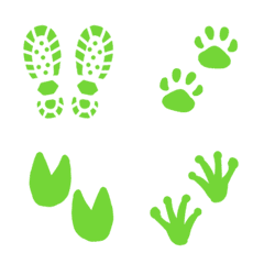 Cute footprints.Animal footprint(green)