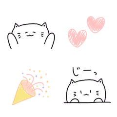 シンプル線画のゆるゆる猫ちゃん絵文字