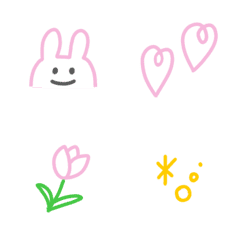 simple pink color rabbit