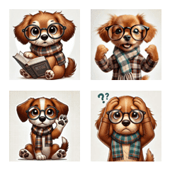 Bookworm Dog Emojis