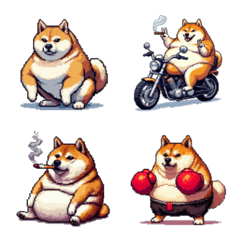 Pixel art bad fat shiba dog 2 emoji