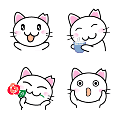 Sakuraneko Emoji White Cat