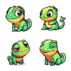 Pop & Cute Chameleon Emojis