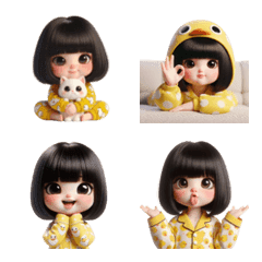 Little Girl in Duck Pajamas Emoji