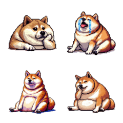 Pixel art negative fat shiba dog 2 emoji